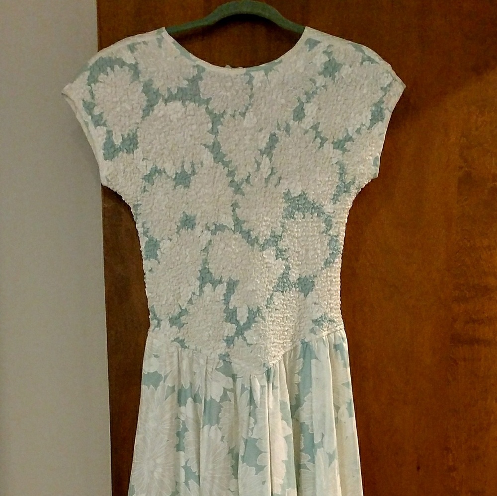 Vintage floral circle skirt dress princess waist